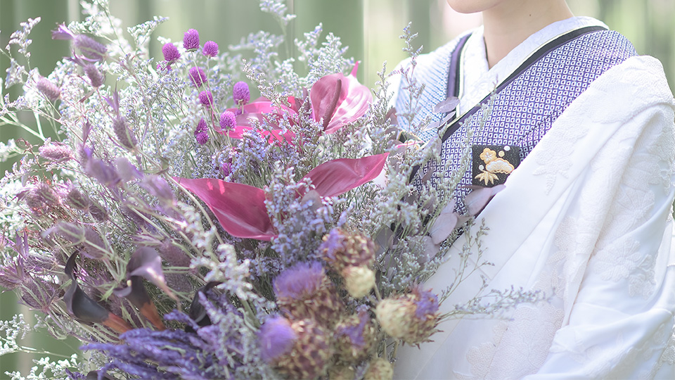 「京都×和装」なフォトウェディング THE DRESS ROOM 「京都撮り」ドライフラワー by Tida Flower